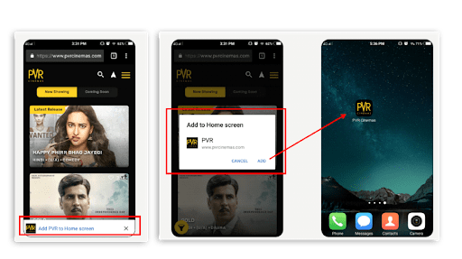 PVR PWA converstion Rate