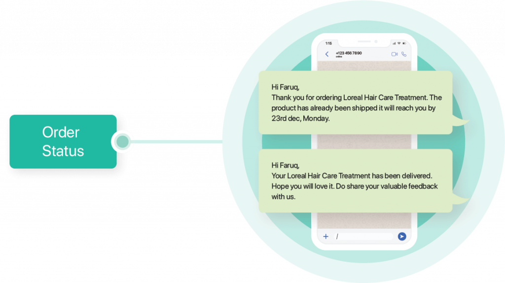 order status on whatsapp