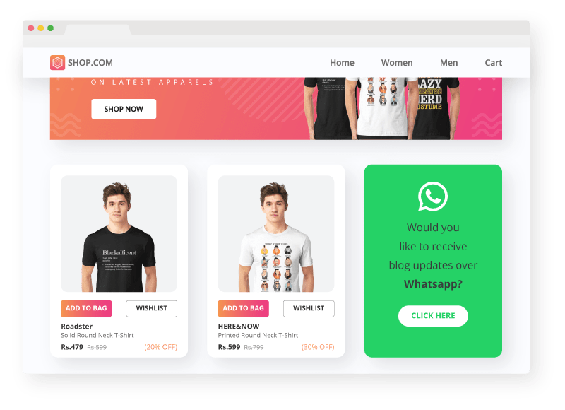 whats app landing page