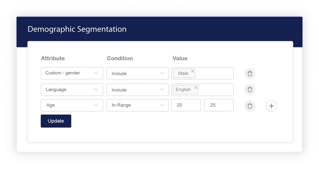 create segment demographically