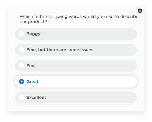 Product feedback surveys 