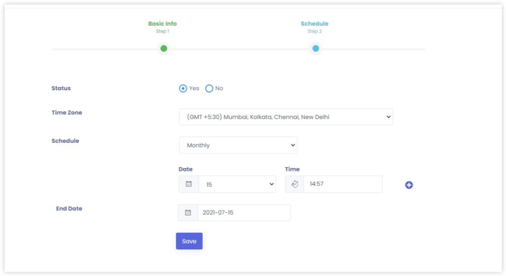 Recurring SMS campaigns