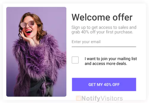 welcome-popup-notification-how to get sales on Shopify