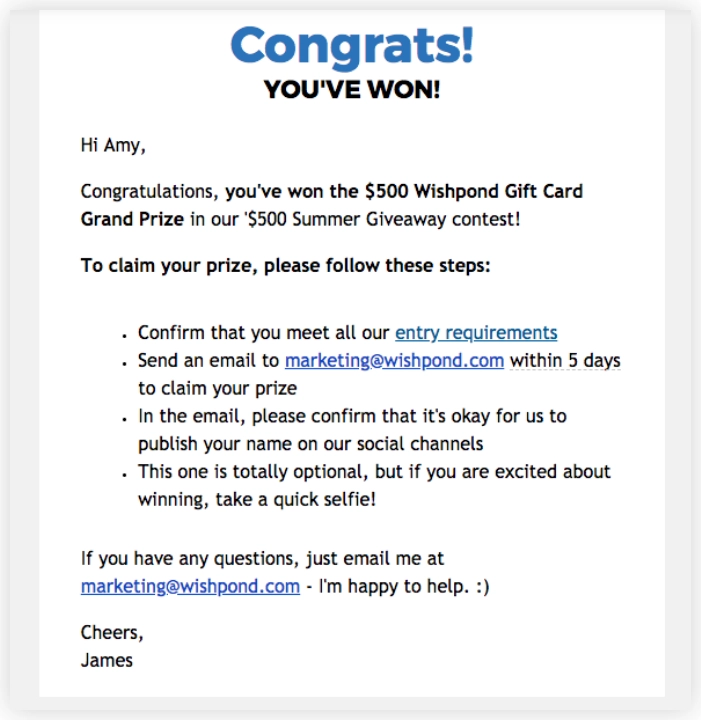 7 of the Best Giveaway Email Examples You Can Copy